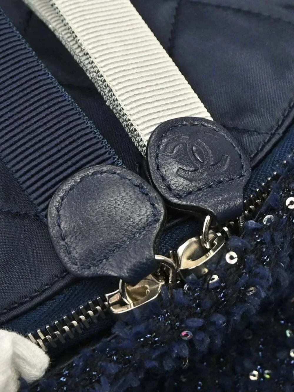 Chanel Navy Tweed Nylon